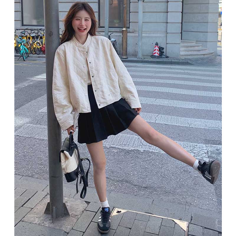 スタンドカラーキルティングジャケット(2colors)