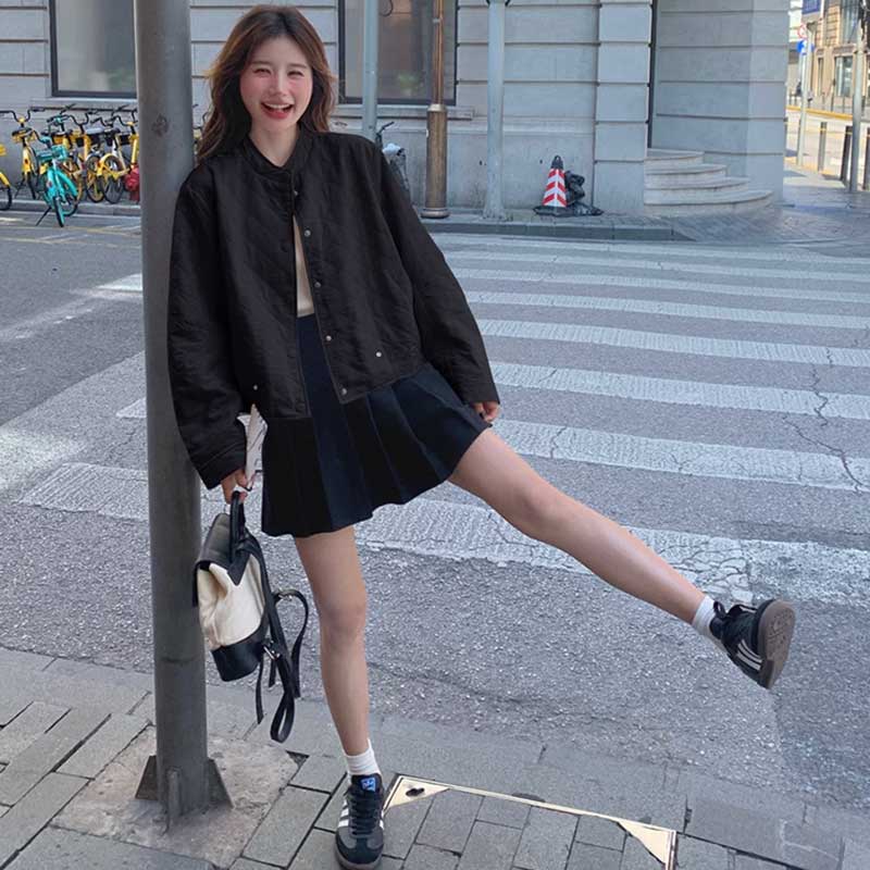 スタンドカラーキルティングジャケット(2colors)