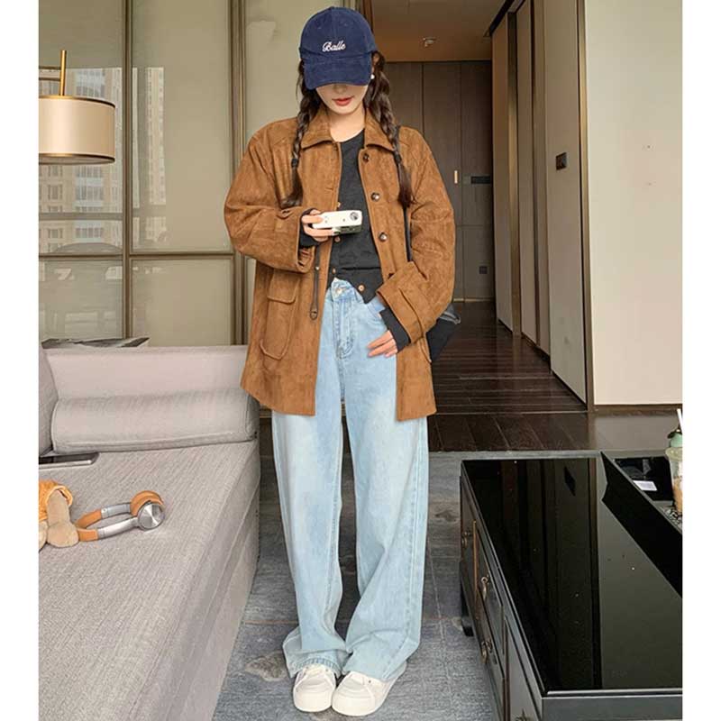 フラップポケットスエードコート