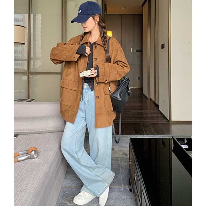 フラップポケットスエードコート