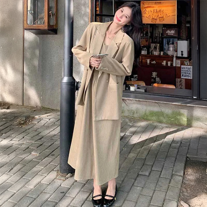 オーバーサイズジャケット×フレアワンピース