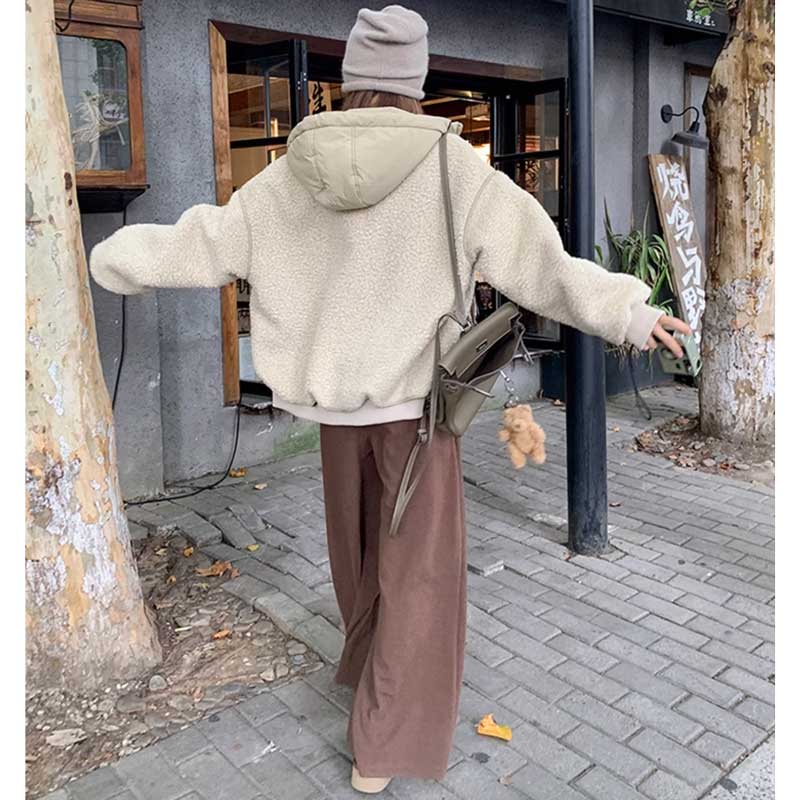 フード付きボアブルゾン