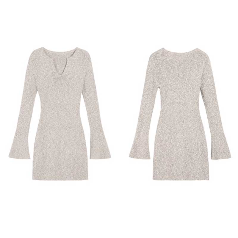 フレアスリーブニットワンピース(2colors)