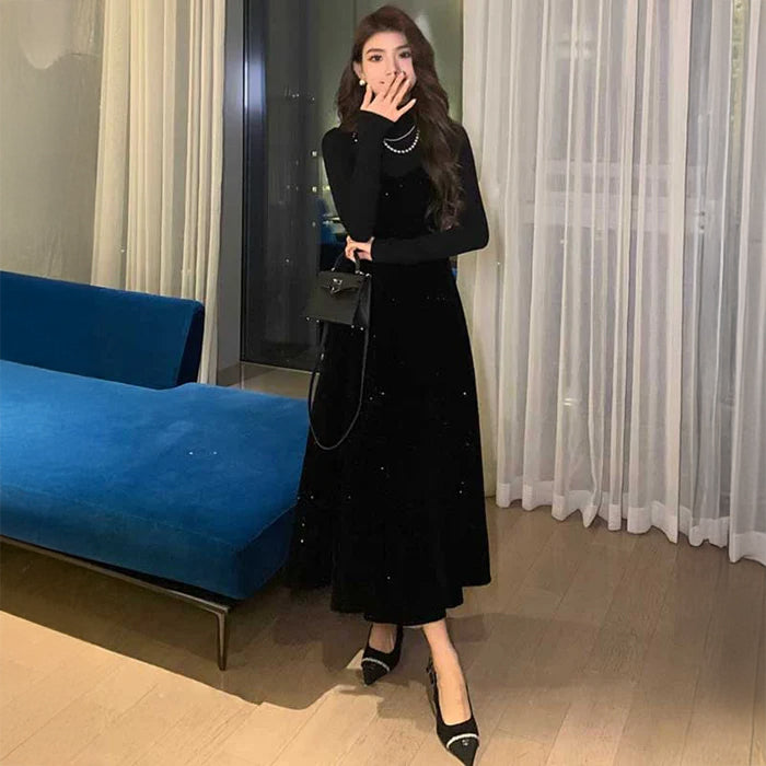 グリッターベロアワンピース