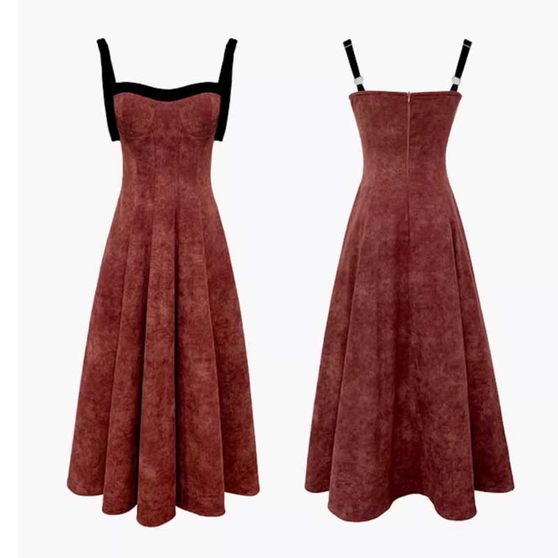 ブラックリボンストラップワンピース