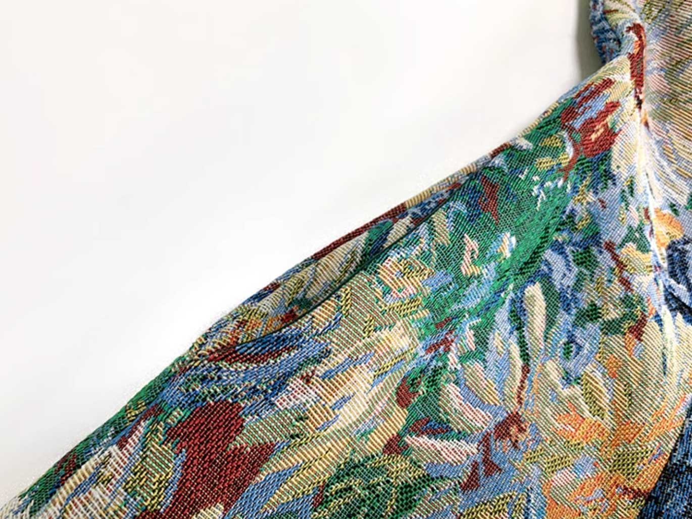 ジャガードフラワービスチェワンピース