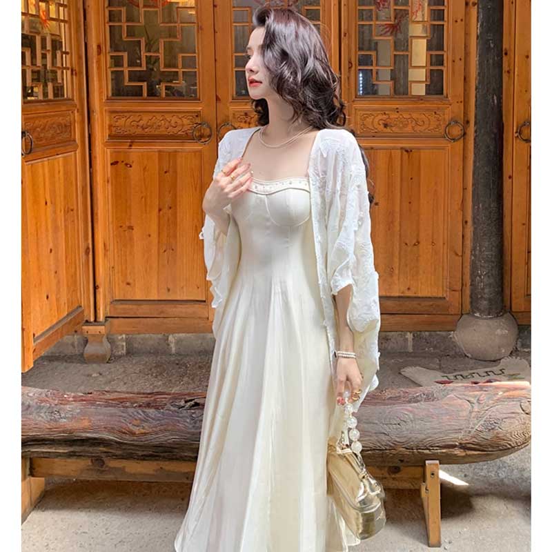 Aラインフレアスカートワンピース