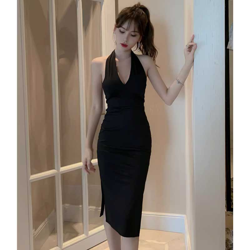 ホルターネックタイトワンピース