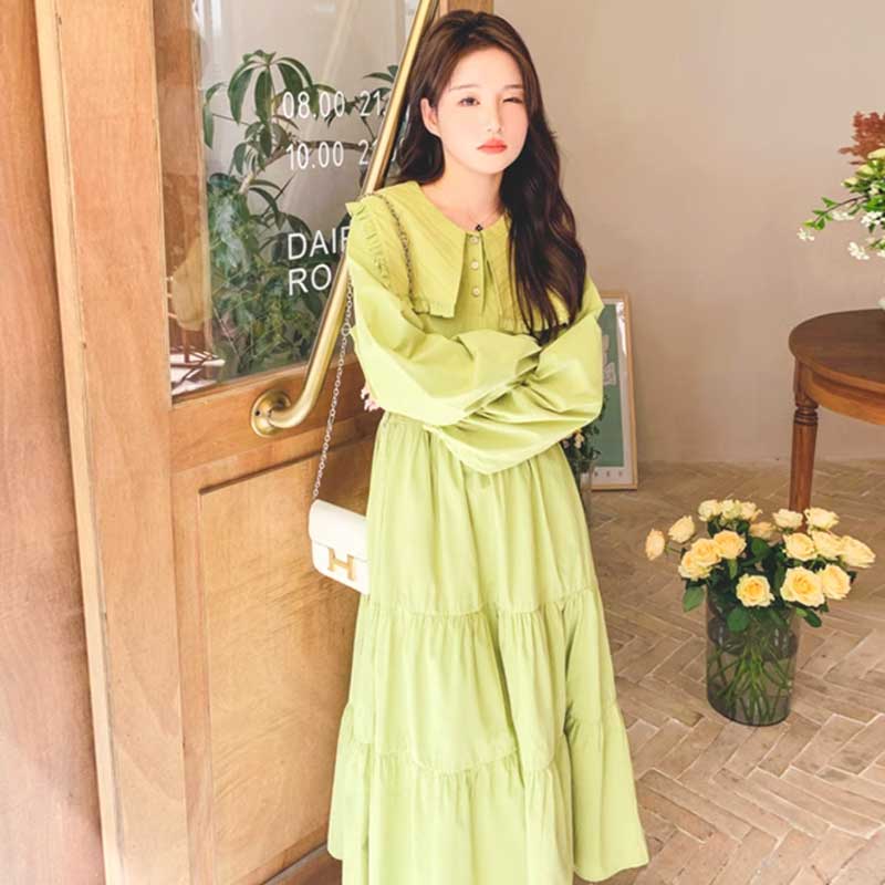 スクエアカラーワンピース