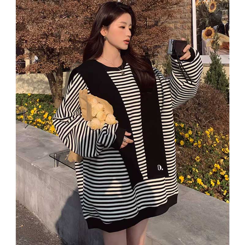 ショールカラー付きボーダースウェット