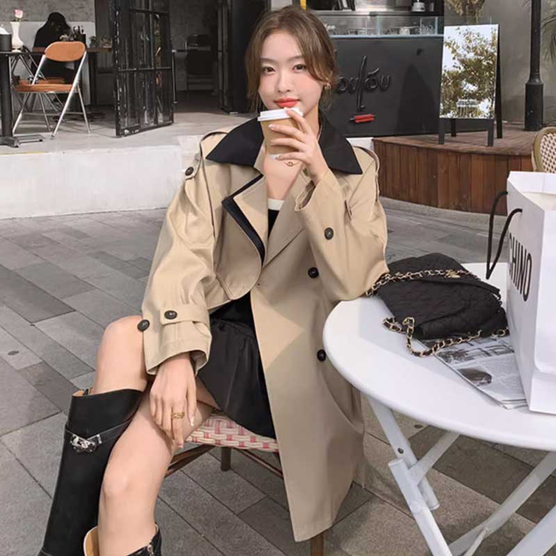 アシメバイカラートレンチコート