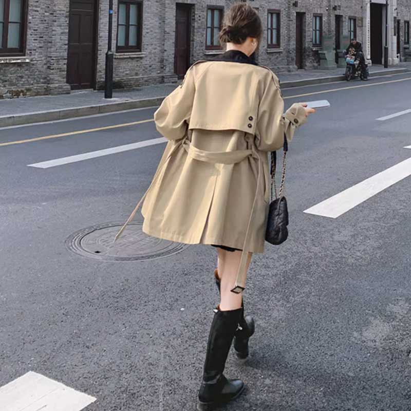 アシメバイカラートレンチコート