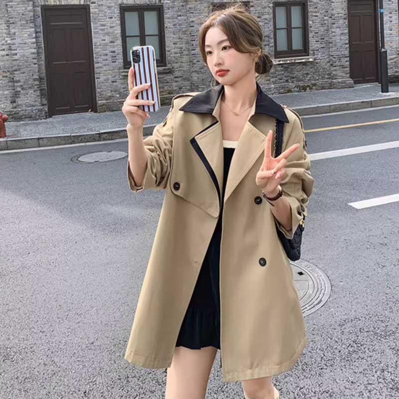 アシメバイカラートレンチコート