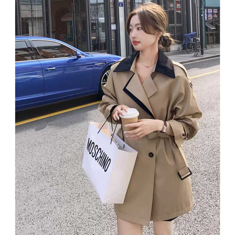 アシメバイカラートレンチコート