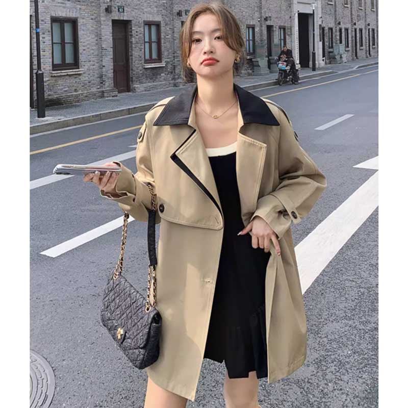 アシメバイカラートレンチコート