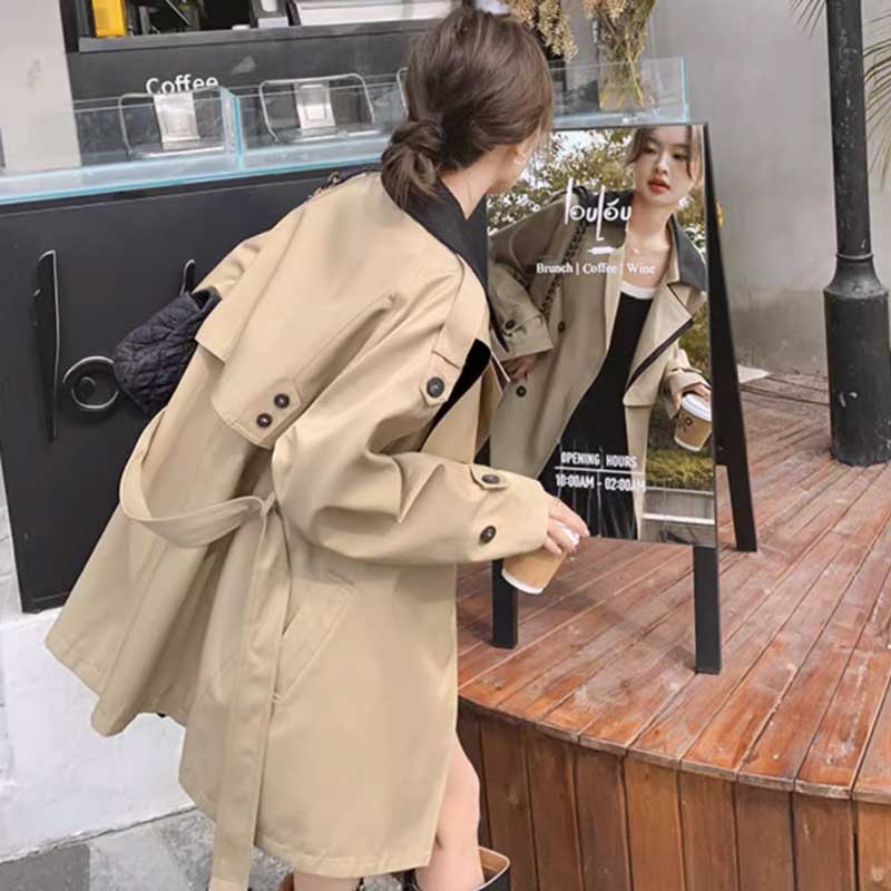 アシメバイカラートレンチコート