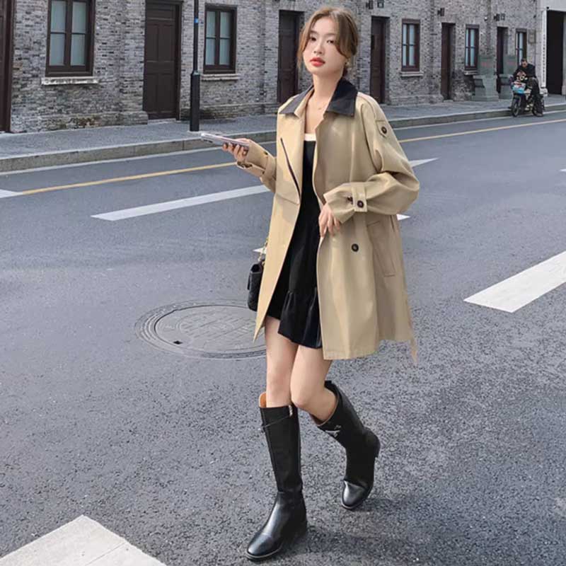 アシメバイカラートレンチコート