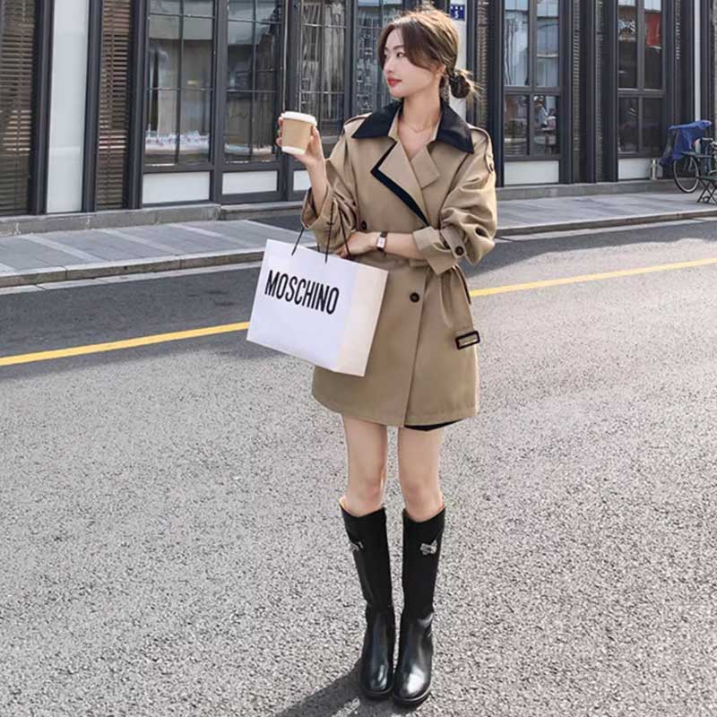 アシメバイカラートレンチコート