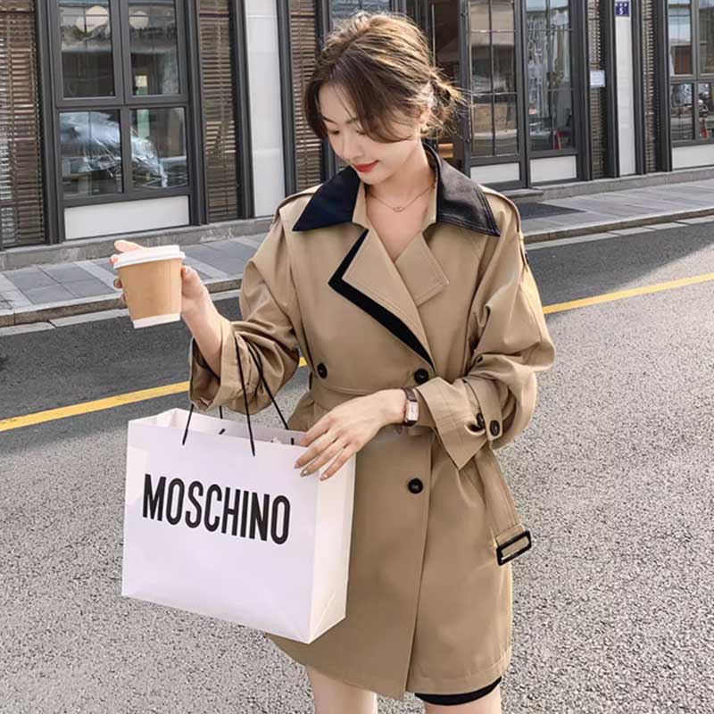 アシメバイカラートレンチコート