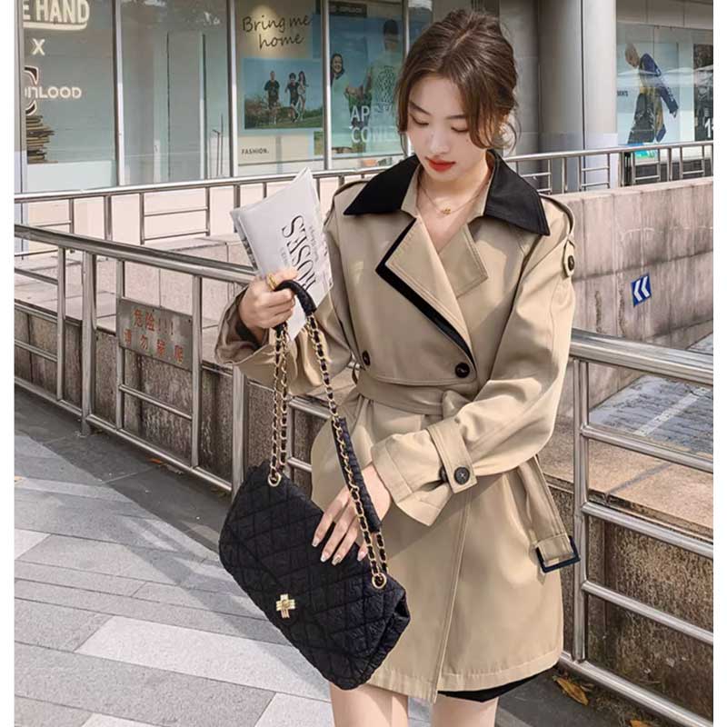 アシメバイカラートレンチコート