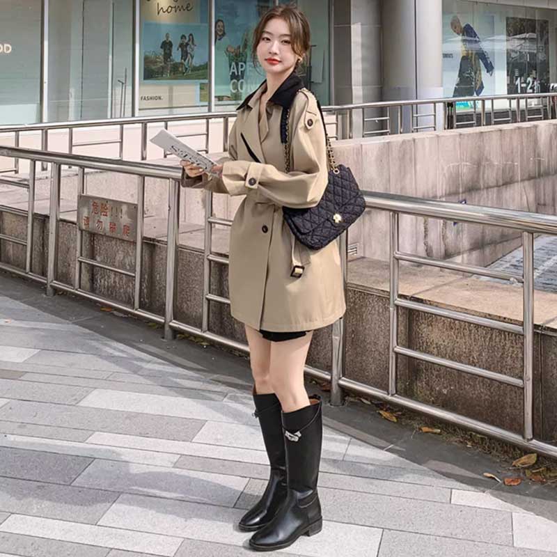 アシメバイカラートレンチコート