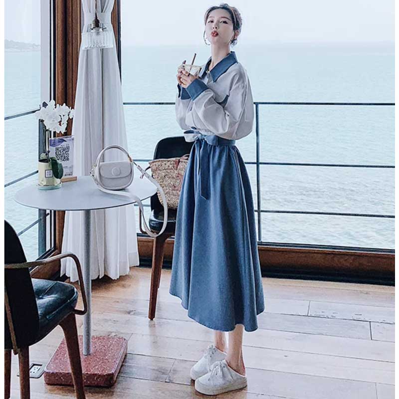 ツートンAラインワンピース