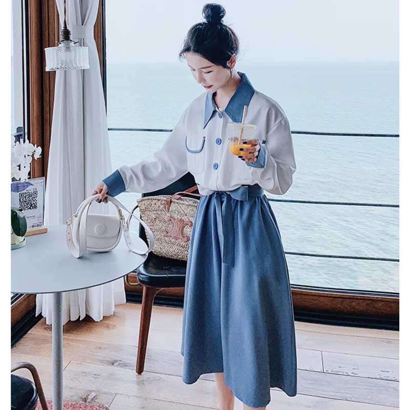 ツートンAラインワンピース