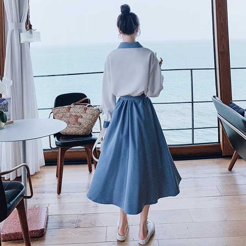 ツートンAラインワンピース