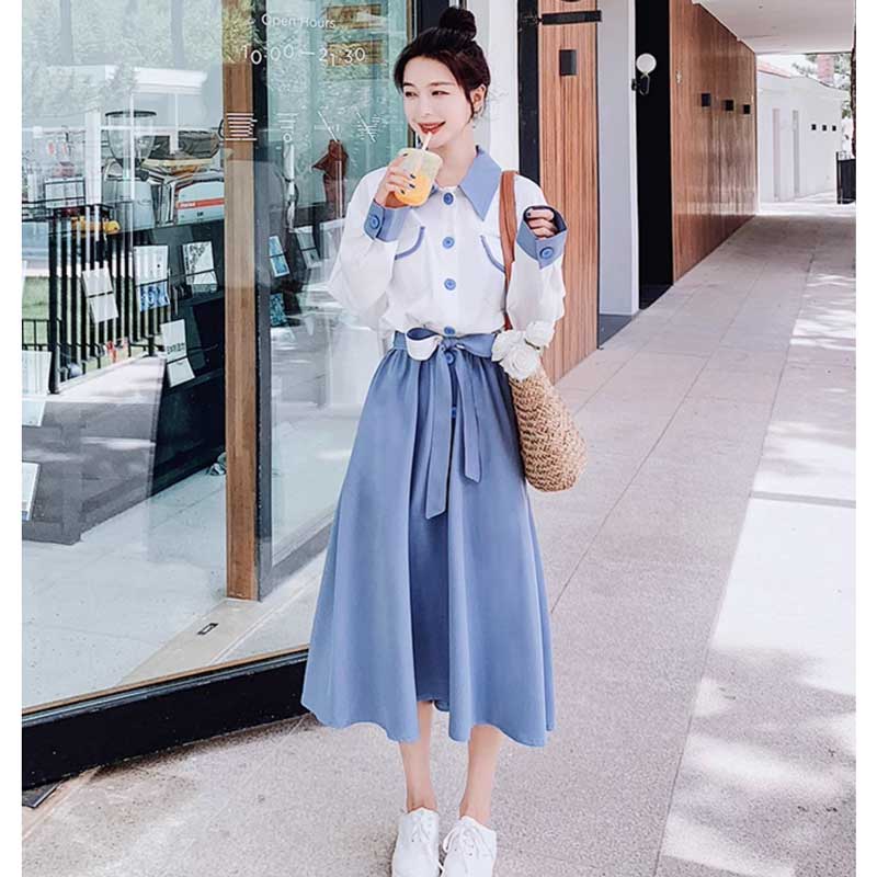 ツートンAラインワンピース