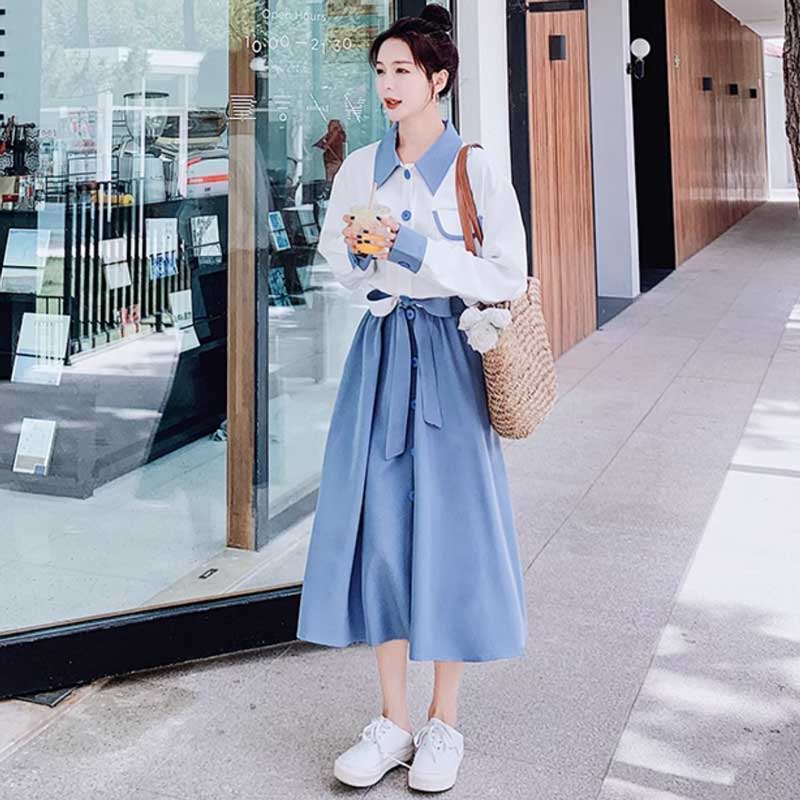 ツートンAラインワンピース