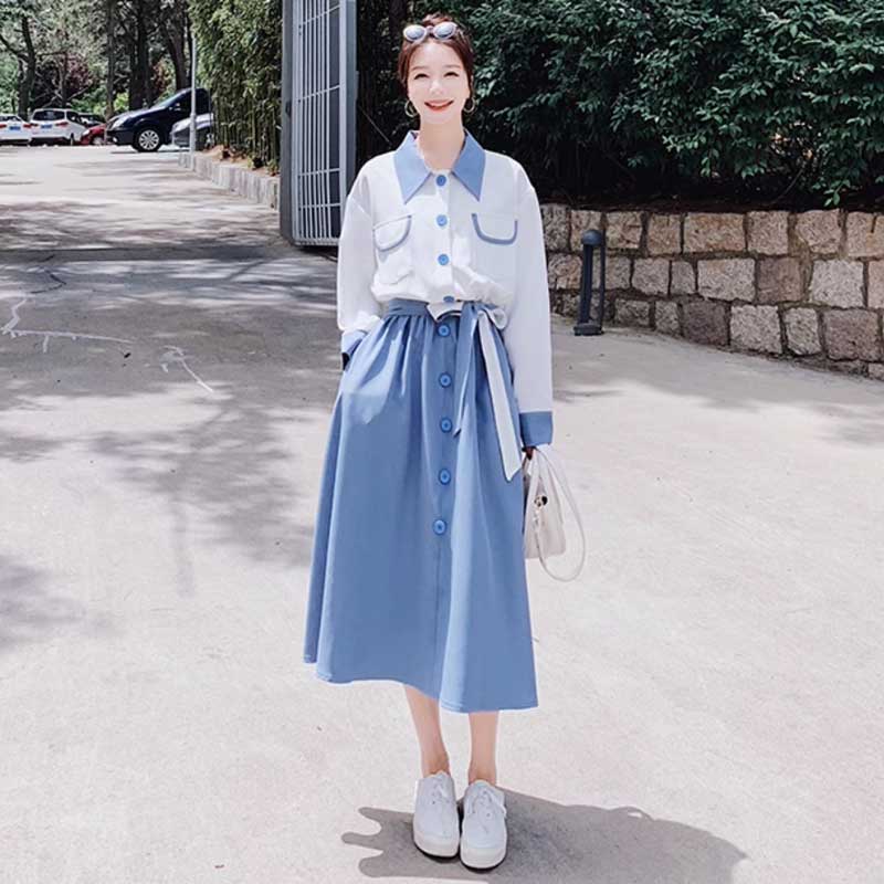 ツートンAラインワンピース