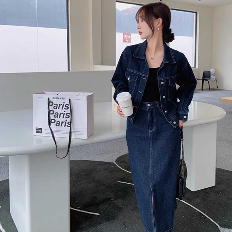 【即納】インディゴデニムセットアップ