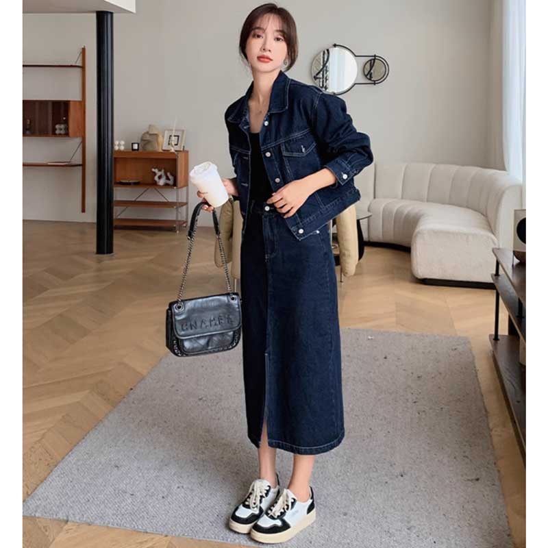 【即納】インディゴデニムセットアップ