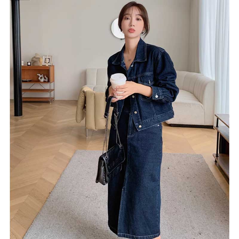 【即納】インディゴデニムセットアップ