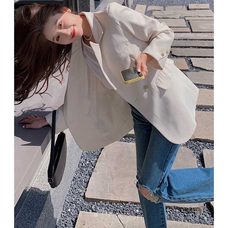 ミディ丈テーラードジャケット(2colors)