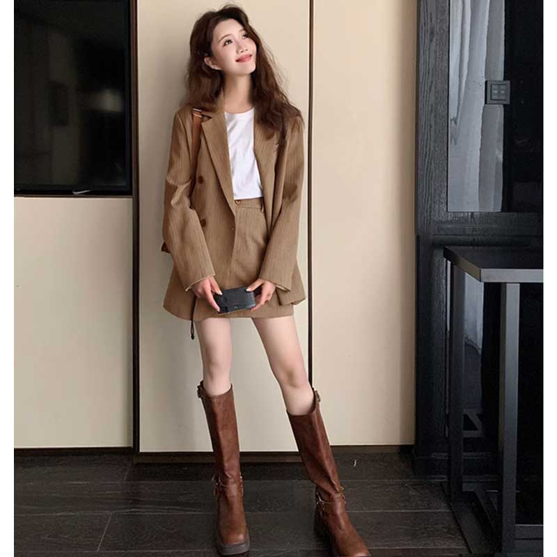 ストライプスカートスーツ(2colors)