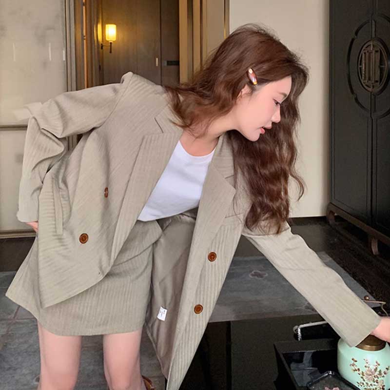 ストライプスカートスーツ(2colors)