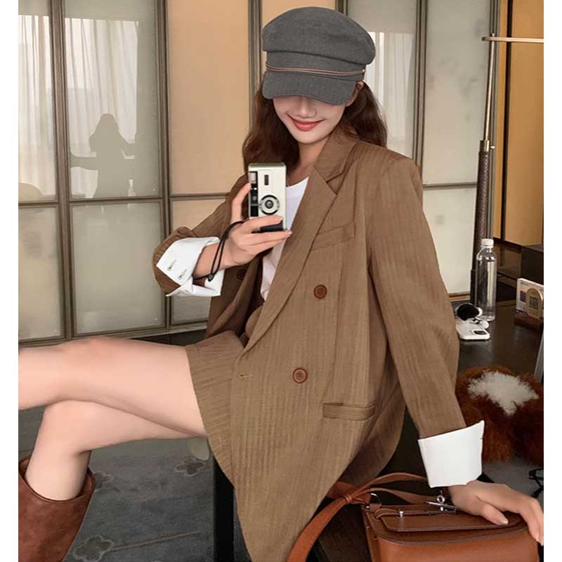 ストライプスカートスーツ(2colors)