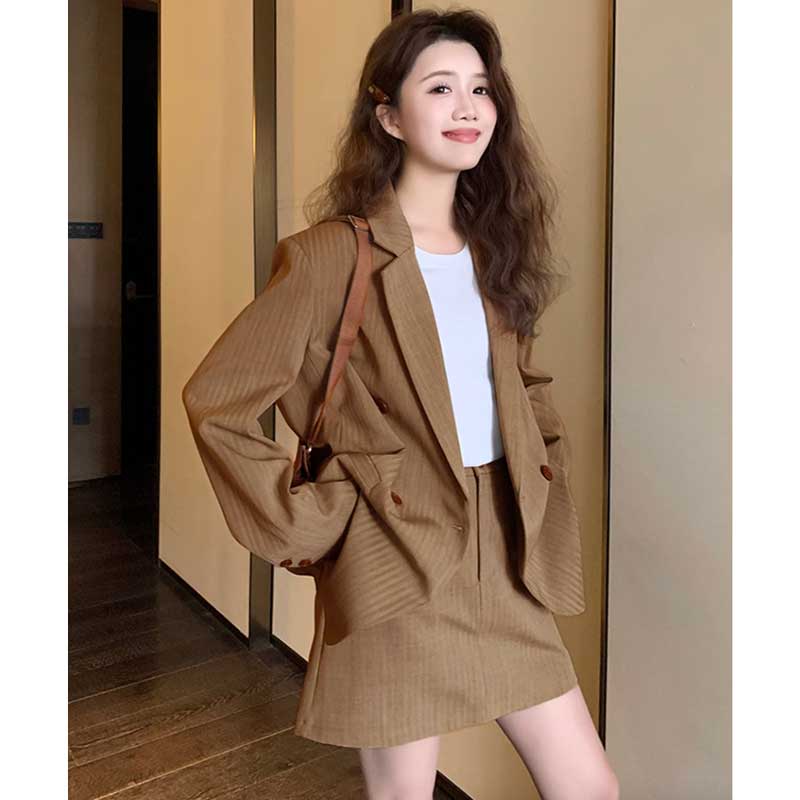 ストライプスカートスーツ(2colors)