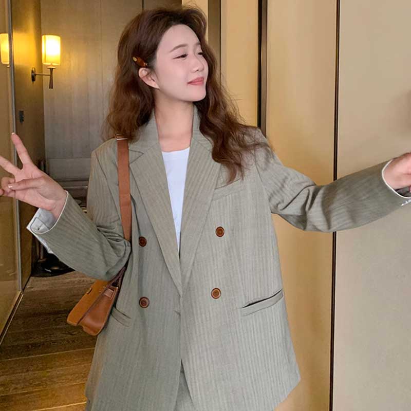 ストライプスカートスーツ(2colors)