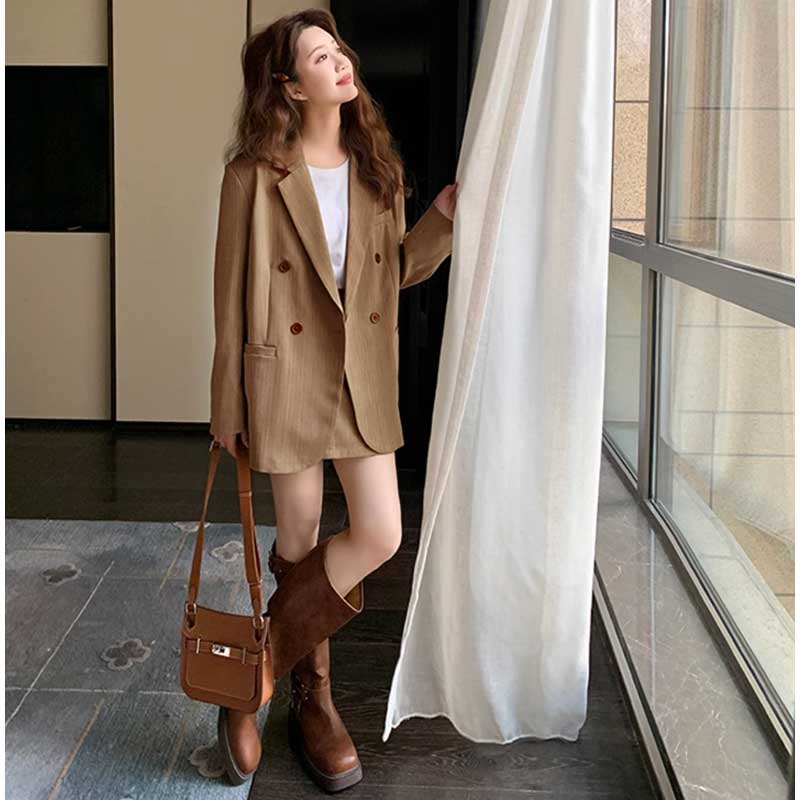 ストライプスカートスーツ(2colors)