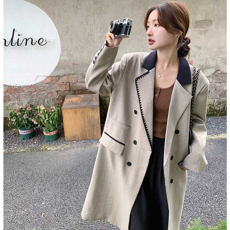 アシメステッチロングジャケット