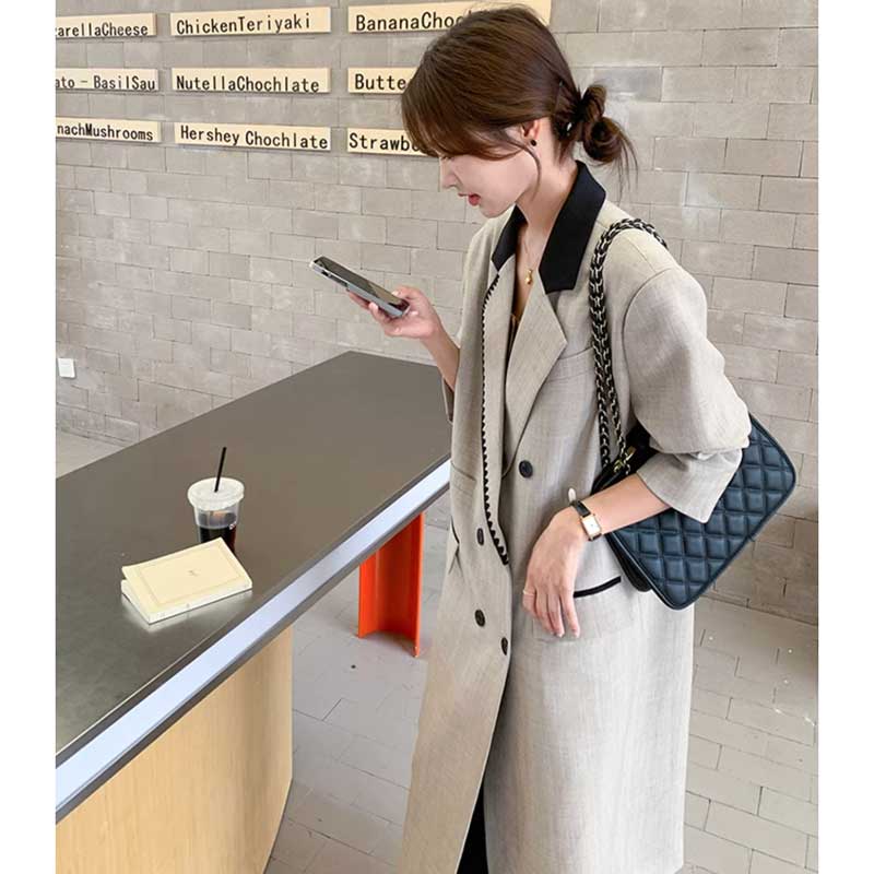 アシメステッチロングジャケット