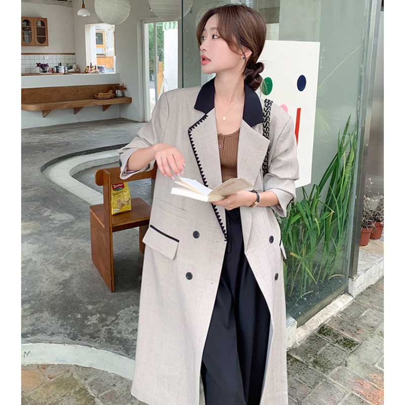 アシメステッチロングジャケット