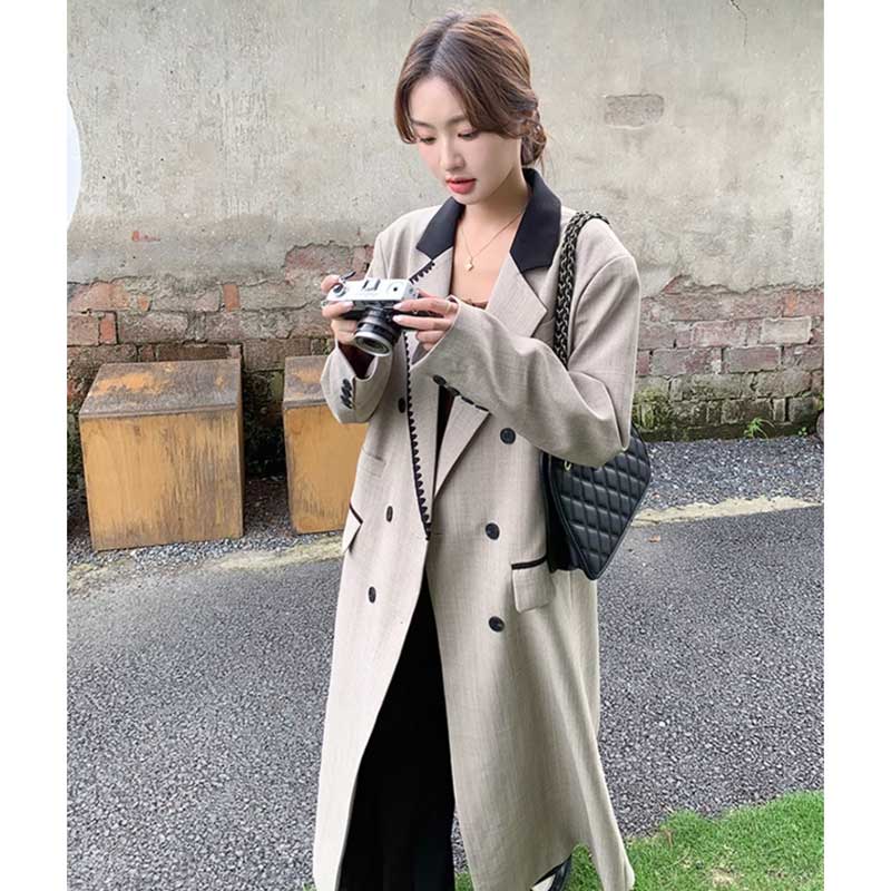 アシメステッチロングジャケット