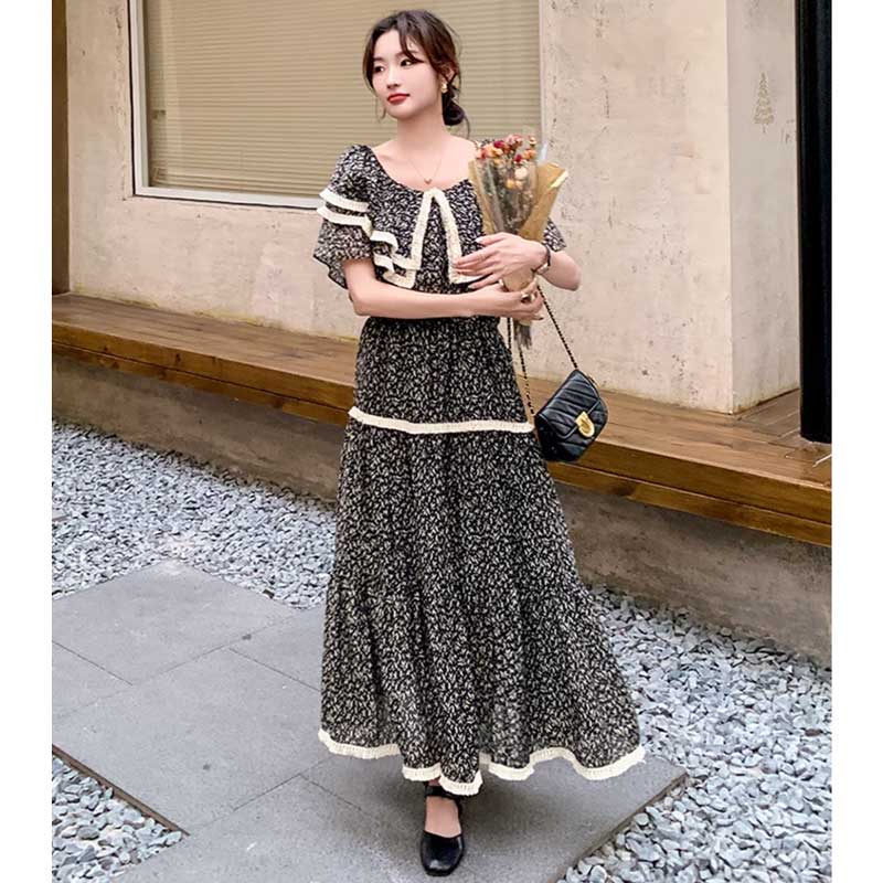 【即納】オフショルダーティアードワンピース