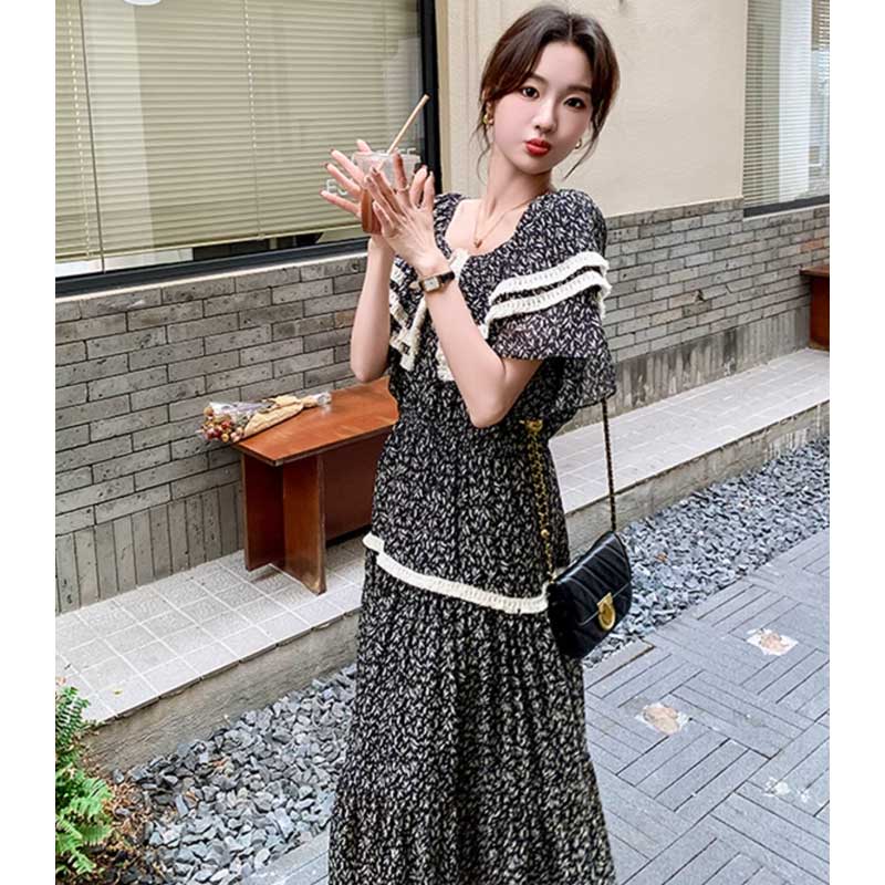 【即納】オフショルダーティアードワンピース