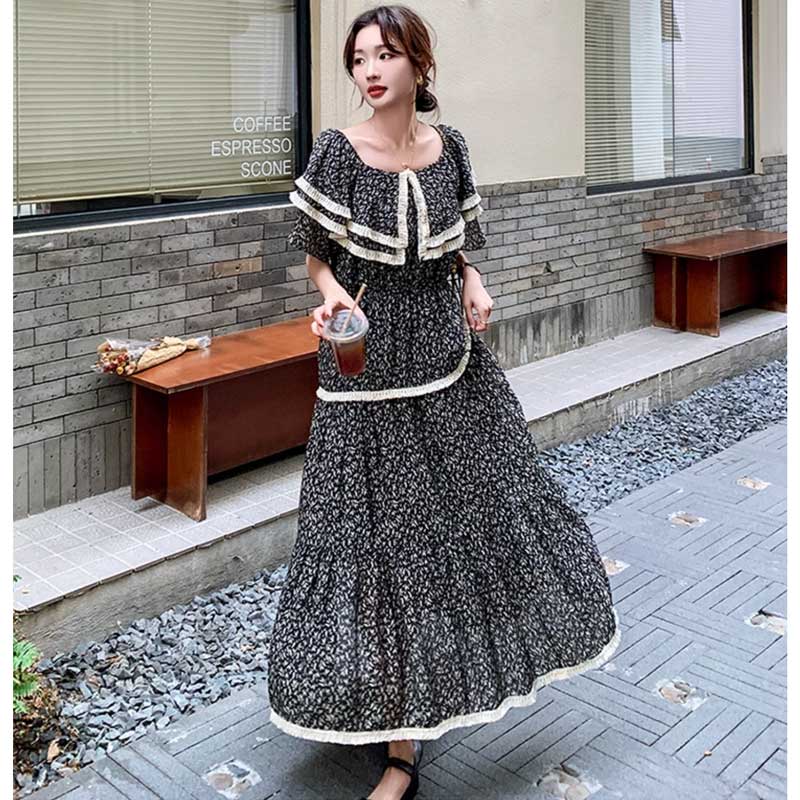 【即納】オフショルダーティアードワンピース