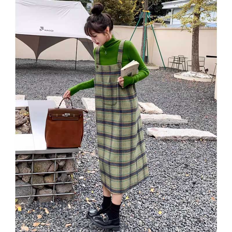 チェックサスペンダーサロペット