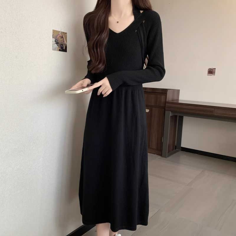 変形ニットワンピース(2colors)